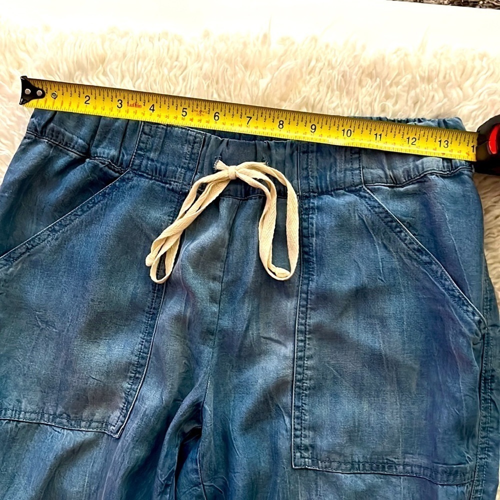 Splendid Wide leg Draw String Denim Pants with Rolled Button Ankle. Hard 2 Find! - Picture 14 of 16
